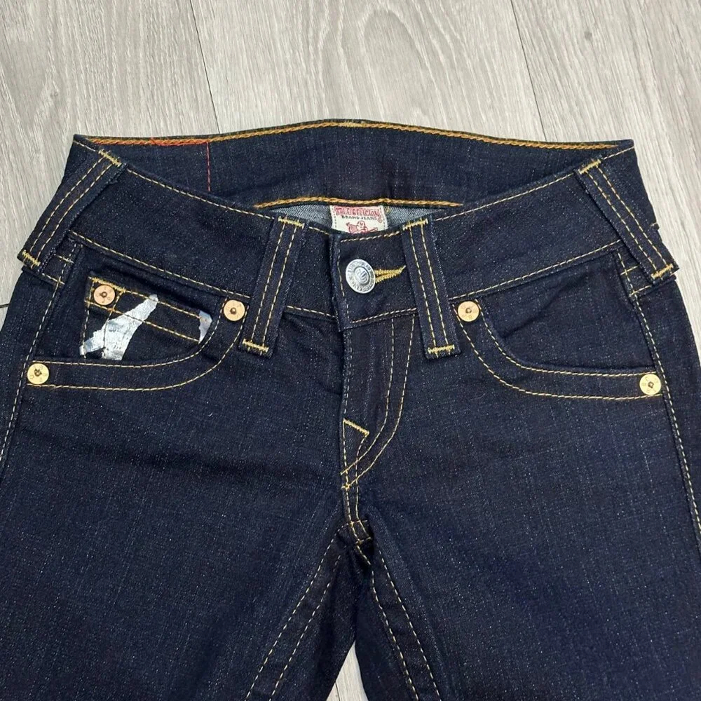 True Religion Joey Twisted Seam Flared Women's Low Rise Denim Jeans - Size 26x34 - Picture 7 of 10